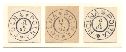 1900, 3 typy dvoukruhových razítek používaných od r. 1900