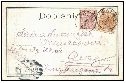 1900, pohlednice odeslaná 1. ledna 1900, frankatura krejcar + halíř
