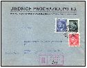 1944, dopis s rekomandačním razítkem