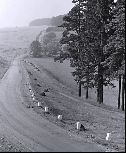 po r. 1950, silnice kolem Březiny do Věžničky
