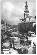 1945, květen, německá kolona na Husově náměstí